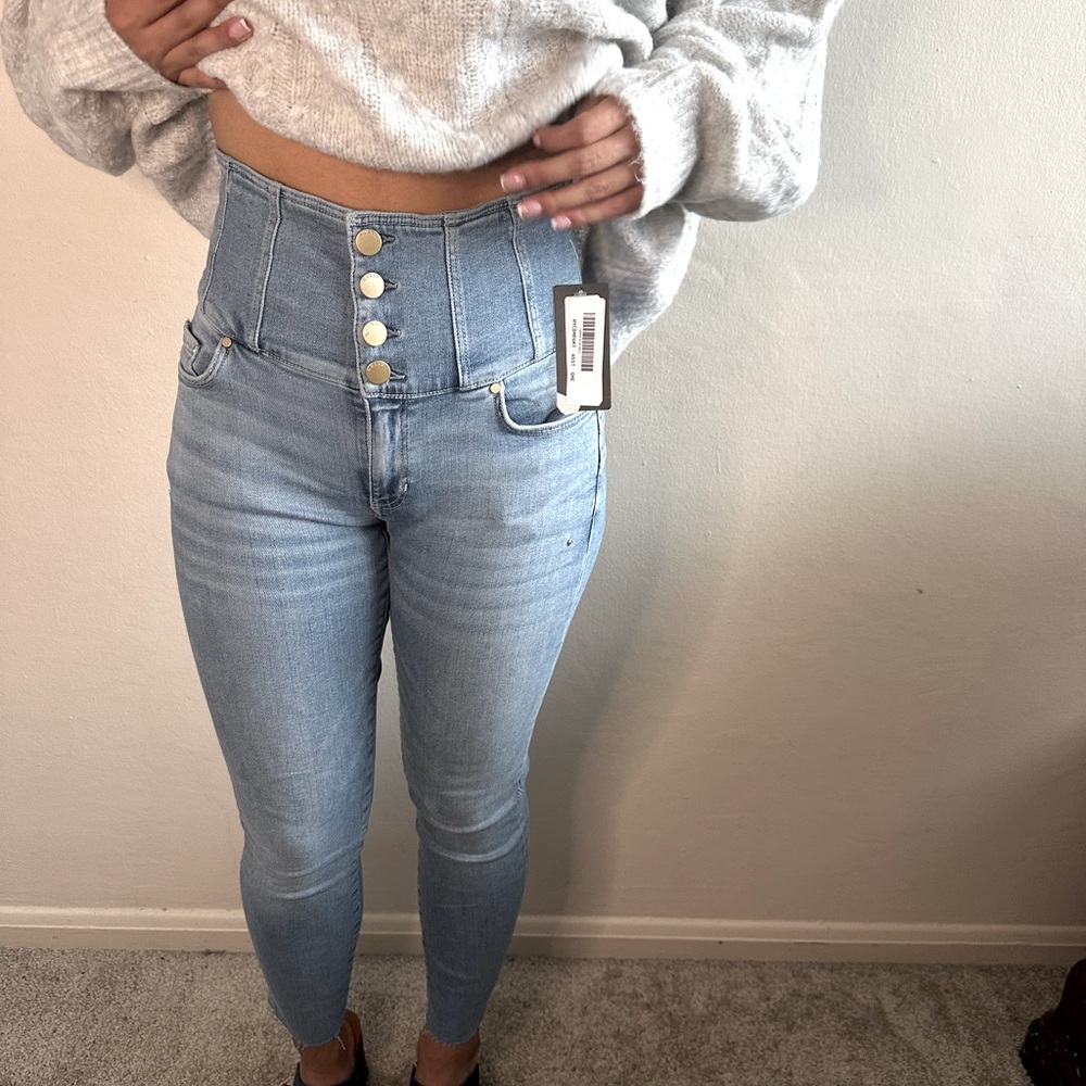 Guess by Marciano High-Rise Skinny Jeans in Light Blue
